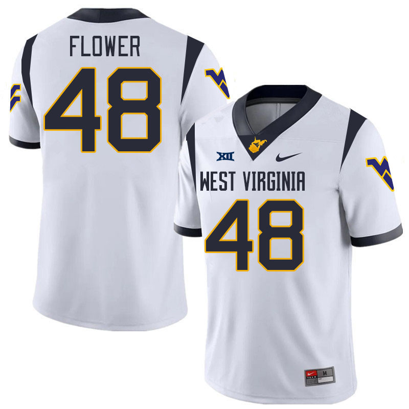 Men #48 Nate Flower West Virginia Mountaineers College 2024 New Uniforms Football Jerseys Stitched S